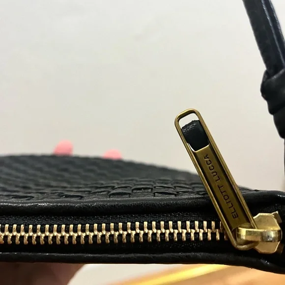 Elliot Lucca Woven Leather Black Crossbody Bag Purse Like New - Picture 11 of 16